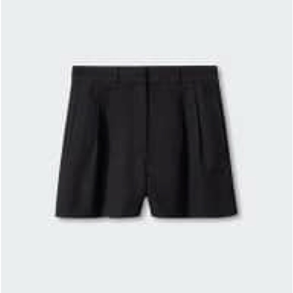 Mango pleated high waist shorts